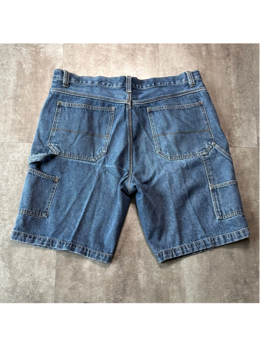 Y2K Faded Glory Carpenter Jean Shorts Men’s 36 Relaxed Fit Blue